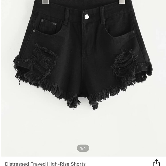 Pants - 🧿 3/$10 High waisted black distressed shorts